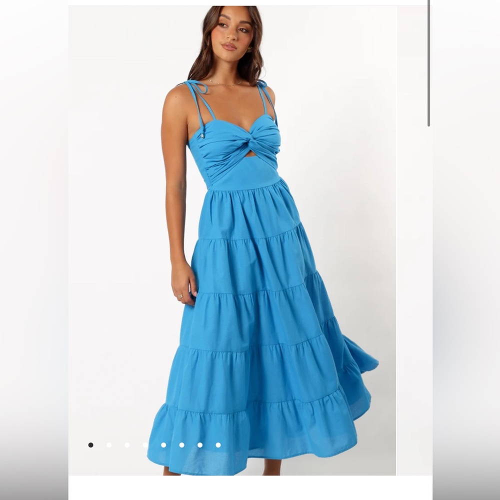 Petal and Pup Blue Tiered Maxi Dress